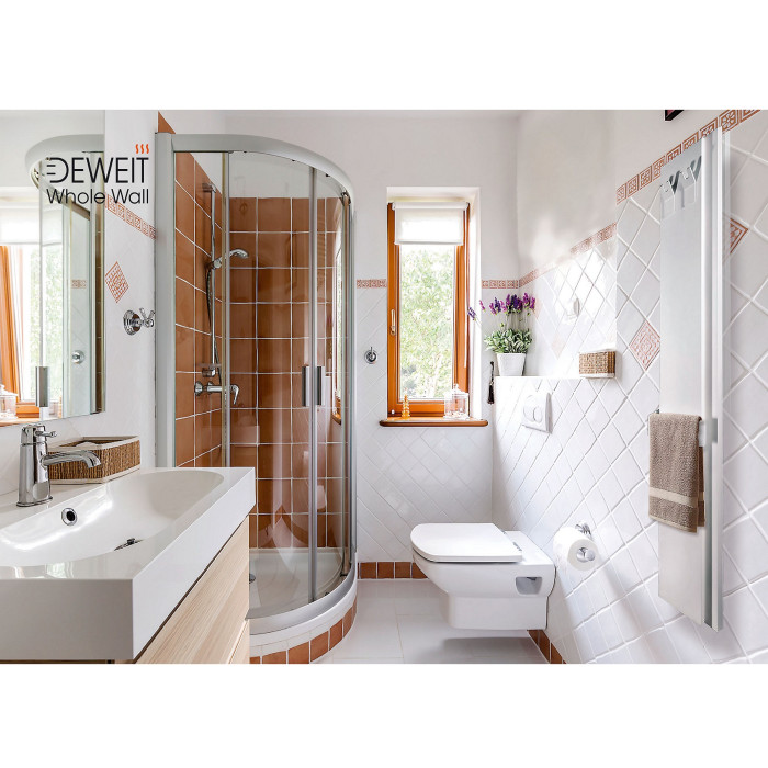 1268 Рушникосушка DEWEIT-Whole Wall 1250*290 з функцією обігріву, білий мат (1 сорт)