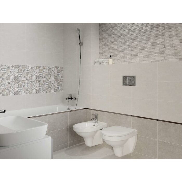 Плитка стінова Snowdrops Light Grey 20x60 код 8986 Церсаніт