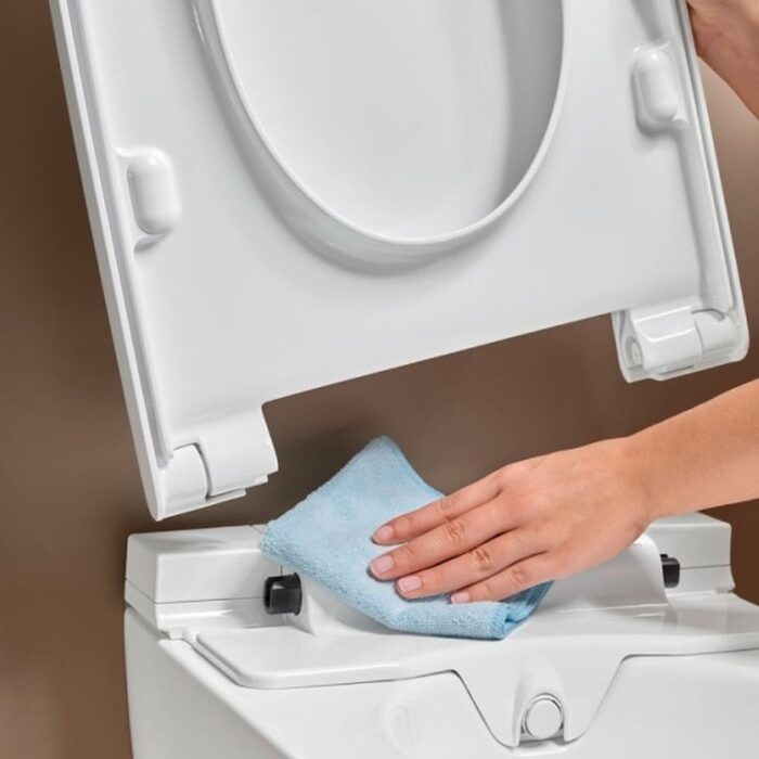 146.350.01.1 AquaClean Alba Підвісний унітаз-біде, покриття KeraTect, колір білий глянець, накладка біла (1 сорт)
