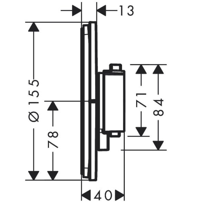 15554000 HG ShowerSelect Comfort S Зовнішня частина термостата на 2 споживачі, хром (1 сорт)