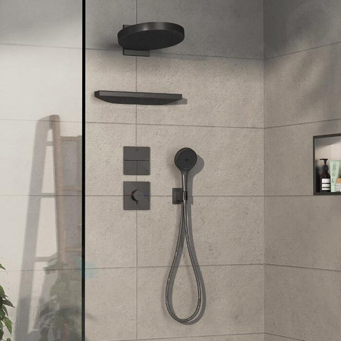 15573340 HG ShowerSelect Comfort E Перемикач режимів прихованого монтажу на 3 режими, brushed black chrome (1 сорт)