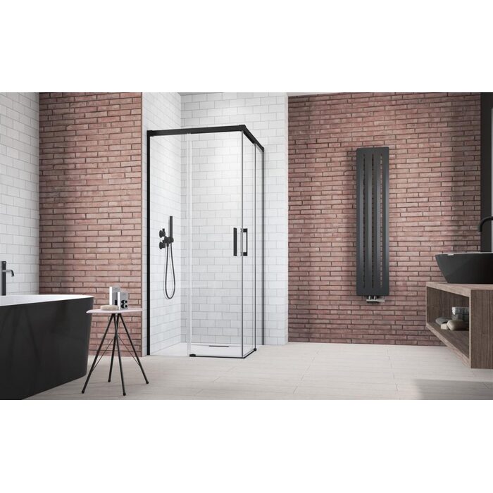 Душова кабіна (половина) Idea Black KDD 120 права, RADAWAY
