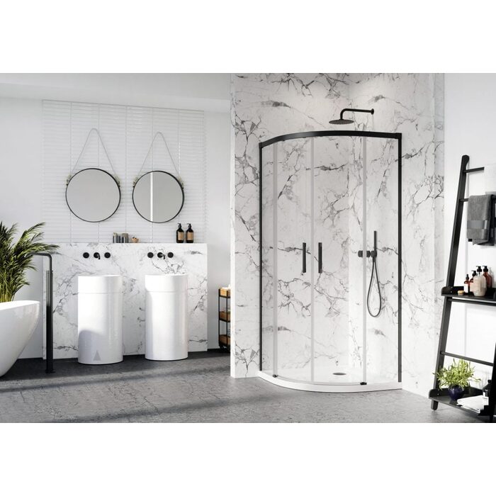 Комплект бокових стінок Idea Black PDD 120L×80R, RADAWAY
