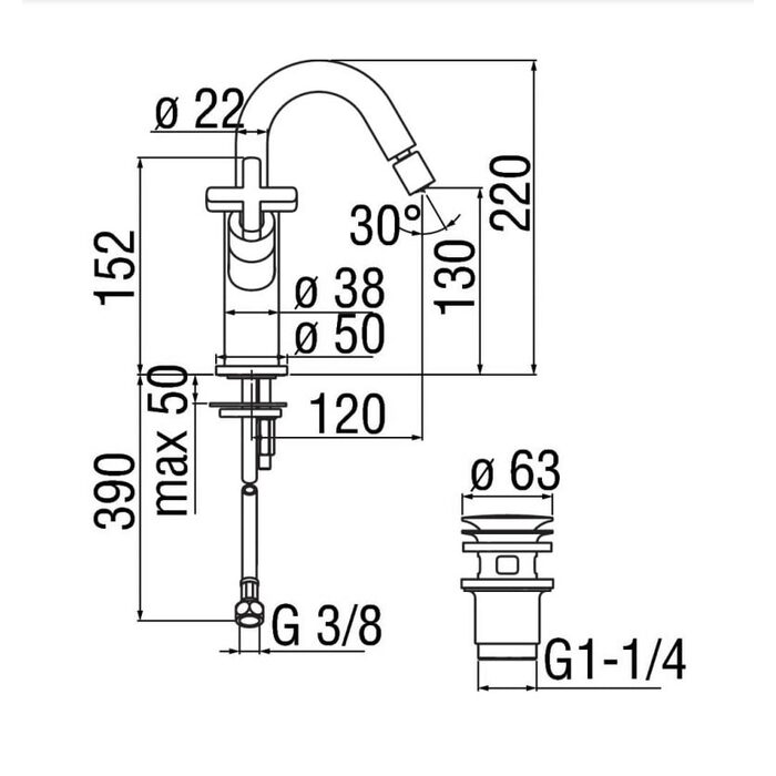 Змішувач для біде NOBILI LIRA LR116219/2CR  Nobili