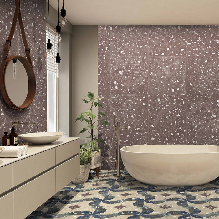 Плитка керамогранітна Petri Burgundy NAT 995,5x995,5 Land Porcelanico
