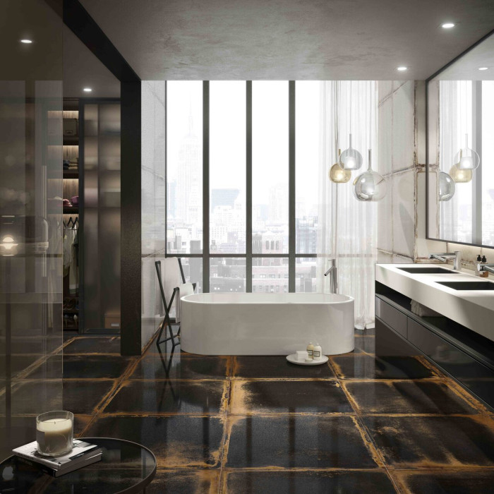 Плитка керамогранітна Lookback Black LAP 446,3x894,6 Land Porcelanico