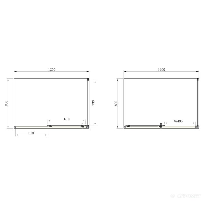 SHRC55126 FRAME Душова кабіна, розсувна - 120*80 реверсивна- хром/прозоре скло (1 сорт)