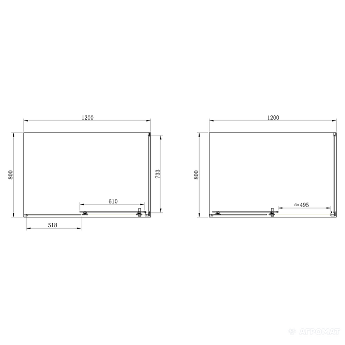 SHRC55126 FRAME Душова кабіна, розсувна - 120*80 реверсивна- хром/прозоре скло (1 сорт)
