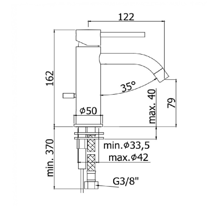 LIG071CR LIGHT змішувач для раковини,chrome (1 сорт)
