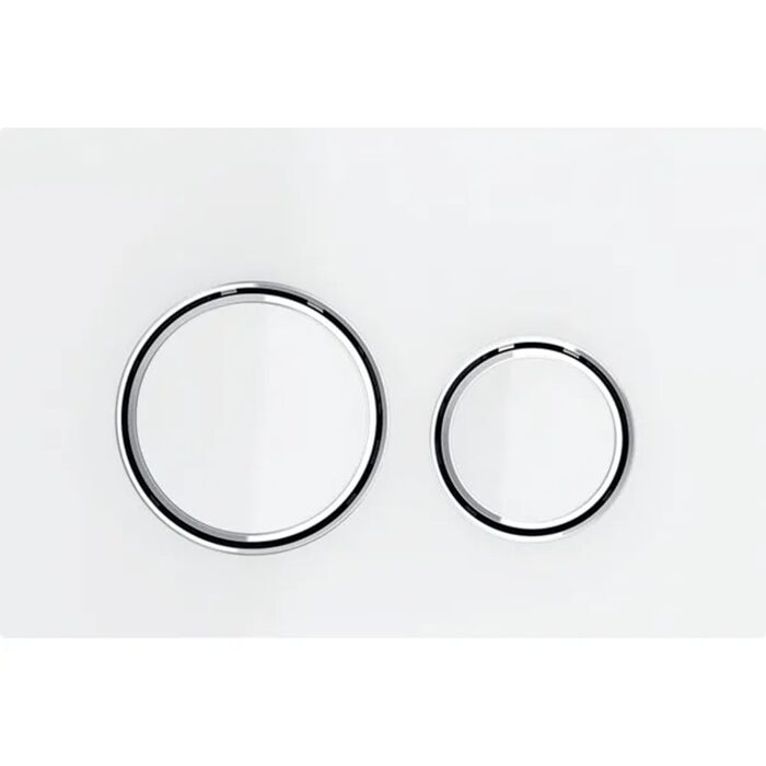 115.884.SI.1 Sigma50 round  Клавіша змиву, подвійний змив, біле скло (1 сорт)