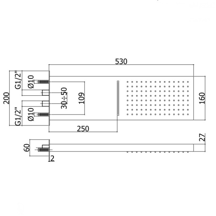 ZSOF099CR  CASCADE   Верхній душ, 2 режими, хром (1 сорт)