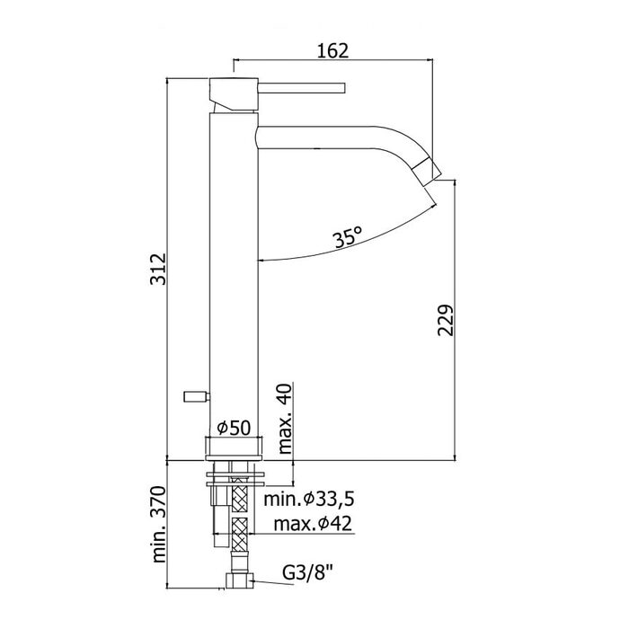 LIG081CR LIGHT Змішувач для раковини, хром (1 сорт)