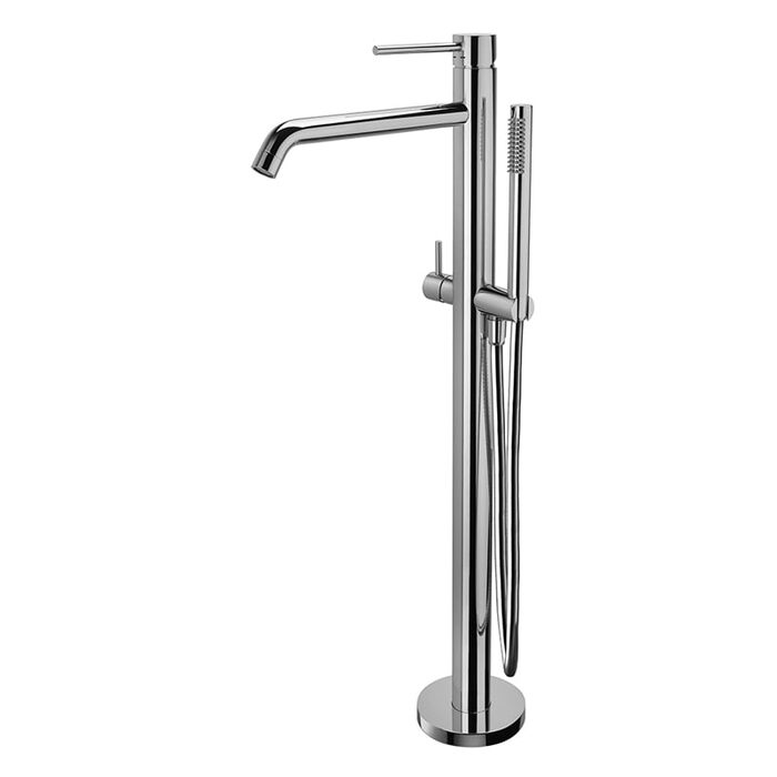 LIG 032 CR LIGHT Змішувач ванни з підлоги, з ручним душем, хром (1 сорт)