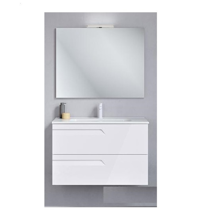 C0072598 Vitale 80  Комплект: 125622 тумба під раковину 80 см126224 раковина 80 см+121517 дзеркало+123395 LED підсвітка, білий глянець (1 сорт)
