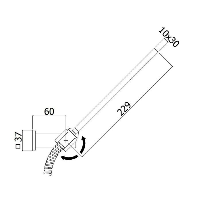 TA 023 ST TANGO  Змішувач для ванни, з ручним душем, steel looking (1 сорт)