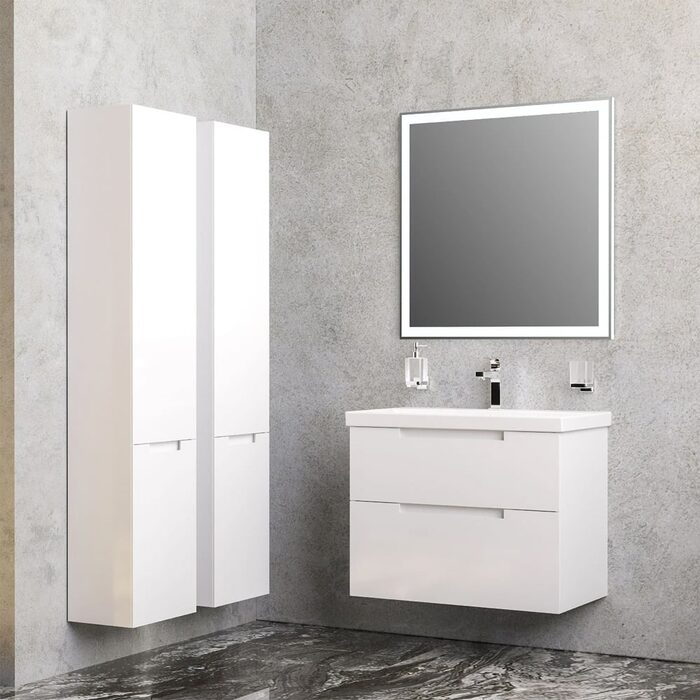 8807 тумба Інфініті з раковиною Elite 70 см (консольні), біла (1 сорт)