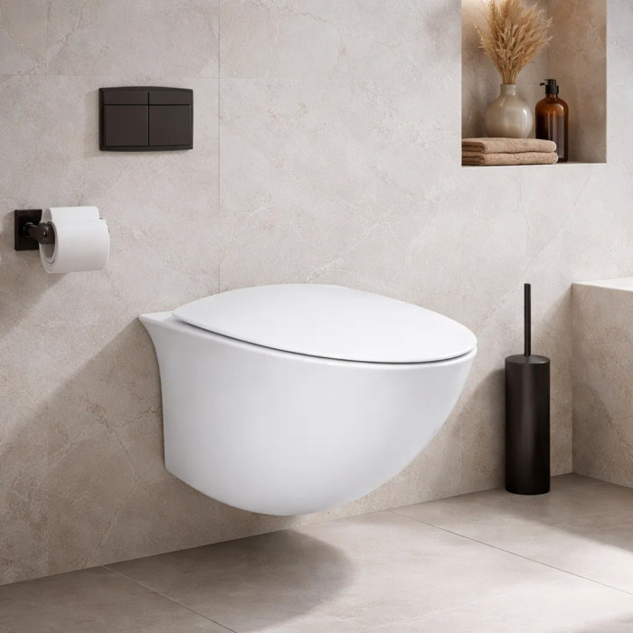 SENWC1446AWHA+SENSC3901WH RAK SENSATION Унітаз підвісний безобідковий з кришкою, білий 52см (1 сорт)