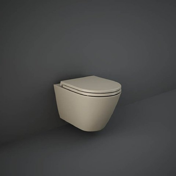 RSTSC3901514+ RST23514A FEELING Унітаз підвісний з кришкою Duroplast, SLIM, Soft Close, Quick Release, Rimless, Matt Cappuccino (1 сорт)