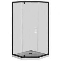W90UG-405-090BT Душ. кабіна Gem 5-corner Pivot 90x90 скло прозоре, профіль чорний мат, без піддону (1 сорт)