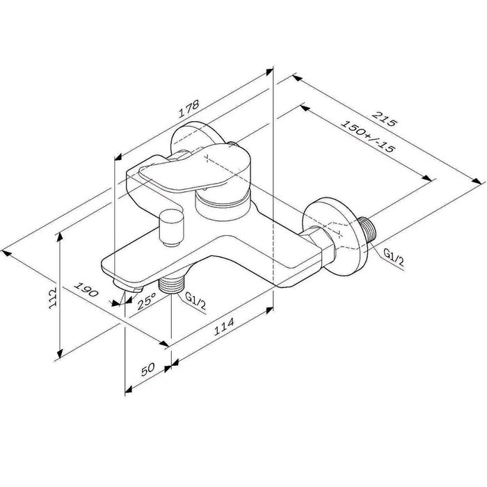 F85A10033 X-Joy S, змішувач для ванни/душу, білий (1 сорт)