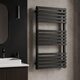 WWQSN087045K9M5E8P Рушникосушка електрична Quadrus Slim One 870-450, колір чорний мат RAL 9005, приховане підключення справа (1 сорт)