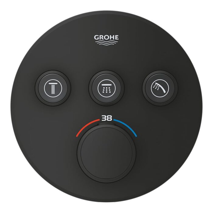 29508KF0 Grohtherm SmartControl Зовнішня частина термостату прихованого монтажу на 3 споживачі, чорний (1 сорт)