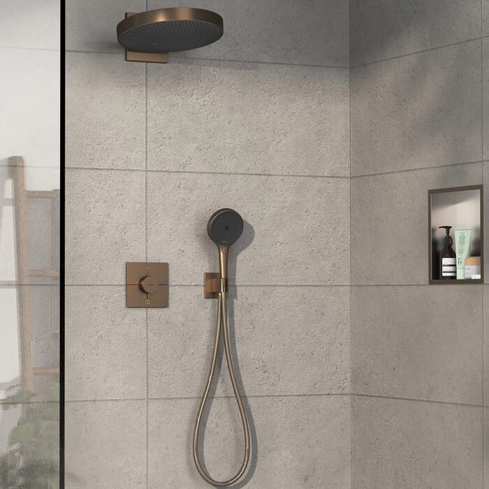 15572140 HG ShowerSelect Comfort E Зовнішня частина термостата на 2 споживачі, brushed bronze (1 сорт)