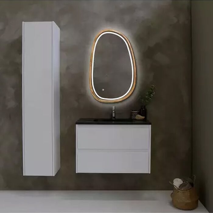 Dali дзеркало асиметричне 500*800мм, LED, (аура,фронт,сендим) дуб натуральний (1 сорт)