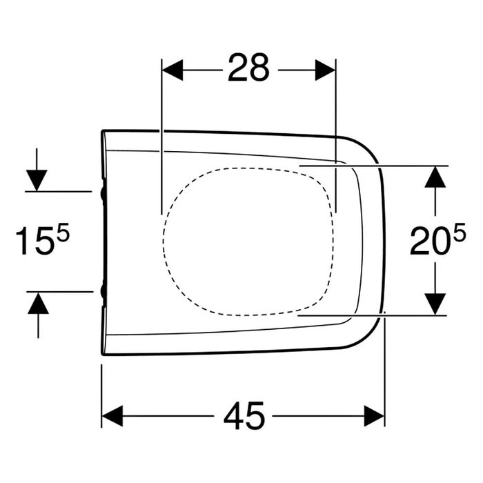 500.837.01.1 Сидіння з кришкою для унітаза Geberit iCon Square, дюропласт, з мікроліфтом (soft-close), швидкоз'ємні метал. петлі, колір білий (1 сорт)