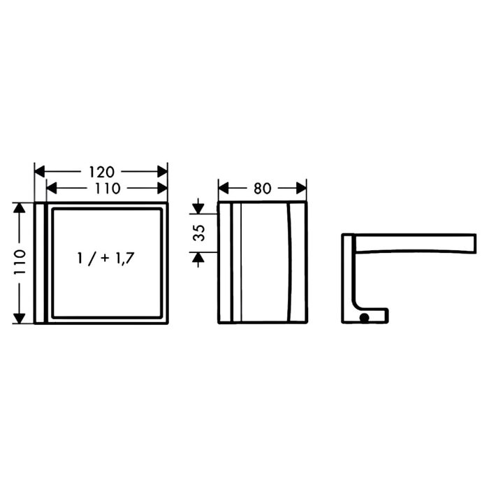 42649800 AXM Universal Дзеркало для гоління, Stainless Steel Optic (1 сорт)