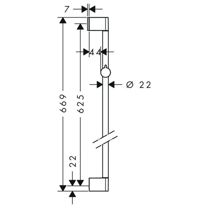 26505000 HG Unica Душова штанга 65 см, хром (1 сорт)
