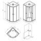 W94C-401-090BT X-Joy, Душова кабіна 90x90, профіль чорний матовий, скло прозоре (1 сорт)