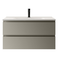 SPD BS 2C KDIC+LAV SKY IN CX R4К тумба з двома ящиками  L100 H55 P45, в кольорі  CEMENTO 127 з раковиною глянцевою білою 101х46,5х1,6 (1 сорт)