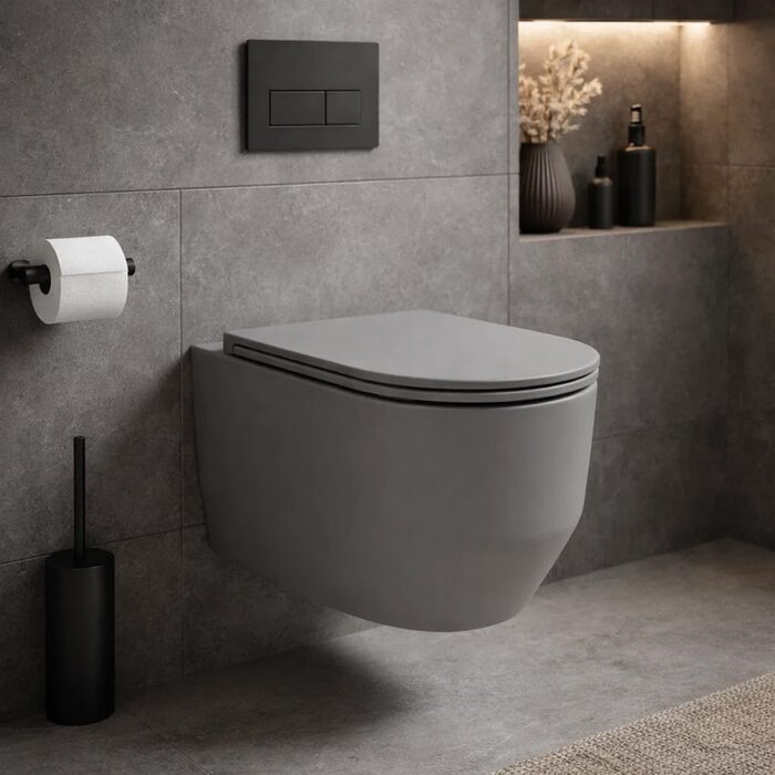 3030140G ART 3.0 Підвісний безобідковий унітаз з кришкою soft-close, Vortex Flush, сірий мат (1 сорт)