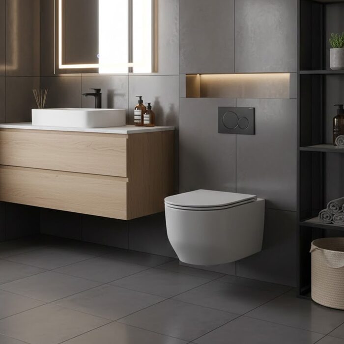 3030140G ART 3.0 Підвісний безобідковий унітаз з кришкою soft-close, Vortex Flush, сірий мат (1 сорт)