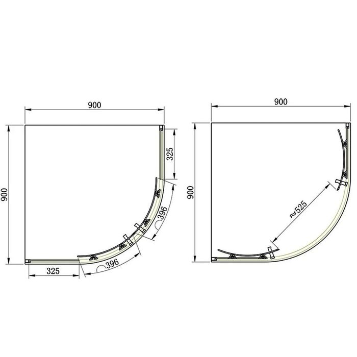 SHQC51906 PRIMERA PL FRAME Душова кабіна, розсувна - чверть кола 90*90 - хром/прозоре скло(1уп) (1 сорт)