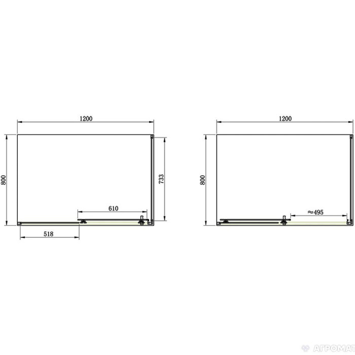 SHRC55126 PRIMERA PL FRAME Душова кабіна, розсувна - 120*80 реверсивна- хром/прозоре скло (1 сорт)