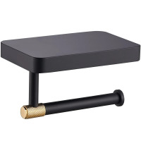 27507 (9226) LORENZO BLACK GOLD Тримач для паперу з підставкою для мобільного тел., чорний + золото (1 сорт)
