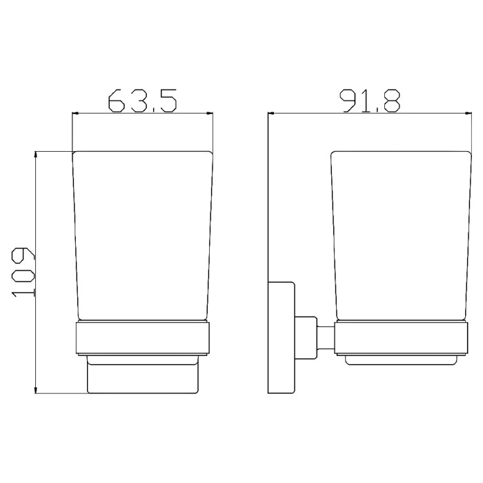 27492 (8921C) ORLANDO GOLD Склянка для зубних щіток, скло, золото (1 сорт)