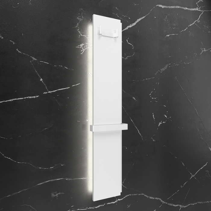 Радіатор електричний Whole Wall_2.0, з тримачем для рушників та халатів, Led-підсвітка, колір білий мат (1 сорт)