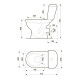 K03-071 Компакт 901 MERIDA 031 3/6 TS PP METAL HINGES UA з поліпропіленовим сидінням з мет.кріпл., косий випуск, нижній підвід води, білий глянець ( CCKZ1016600001 ) (1 сорт)
