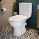 K03-076 Компакт COMPACT 918 MERIDA M010 3/6 TOILET SEAT PP SC UA з поліпропіленовим сидінням з плавним закриванням, горизонтальний випуск, боковий підвід води (1 сорт)