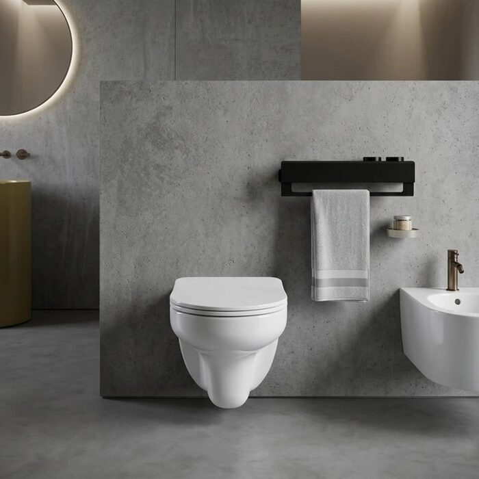 3810825 Simple Підвісний безобідковий унітаз з кришкою soft-close, Vortex Flush, білий глянець (1 сорт)