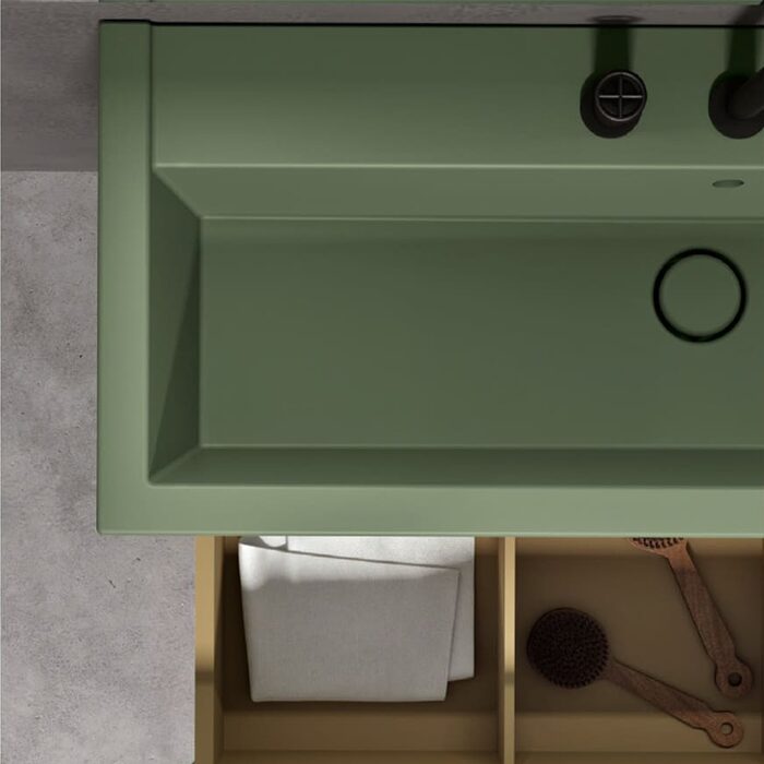 5743 11   Kanaal Раковина 1000х400х250, verde matt (1 сорт)