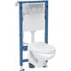 118.315.21.3 Комплект Geberit Duofix PRO 20, інсталяція для підв.унітазу Delta 12см із кріпленням до стіни, підвісний унітаз Idol із сидінням Duroplast, змивна клавіша Delta01: Глянцевий хром (1 сорт)