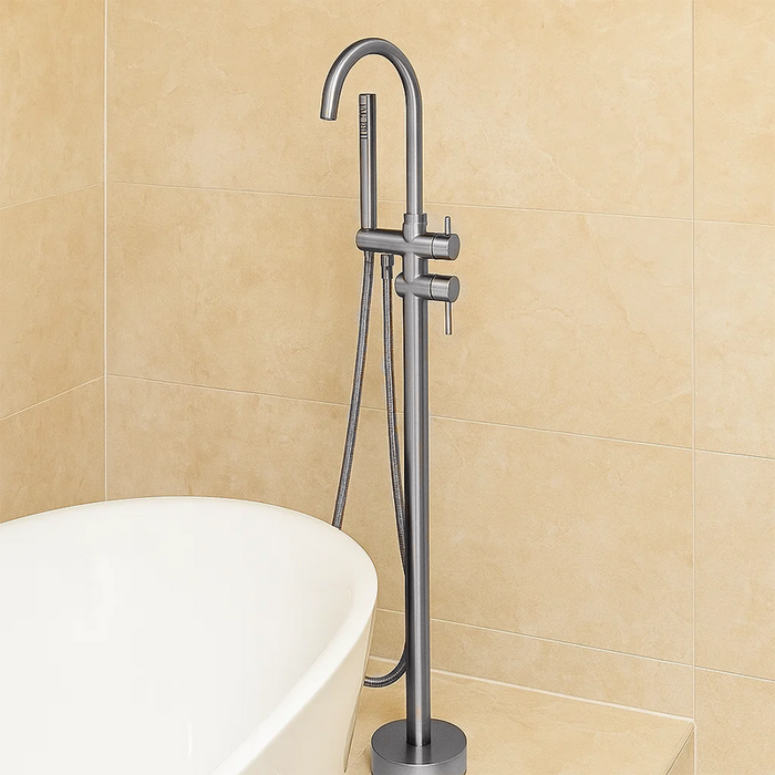 550538N Flow Змішувач для ванни з підлоги, brushed nickel (1 сорт)