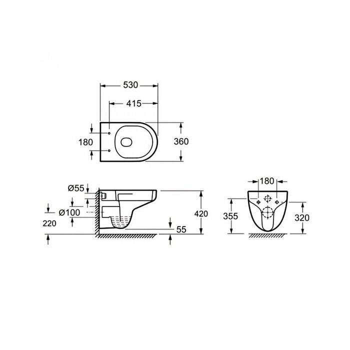 3810825 Simple Підвісний безобідковий унітаз з кришкою soft-close, Vortex Flush, білий глянець (1 сорт)