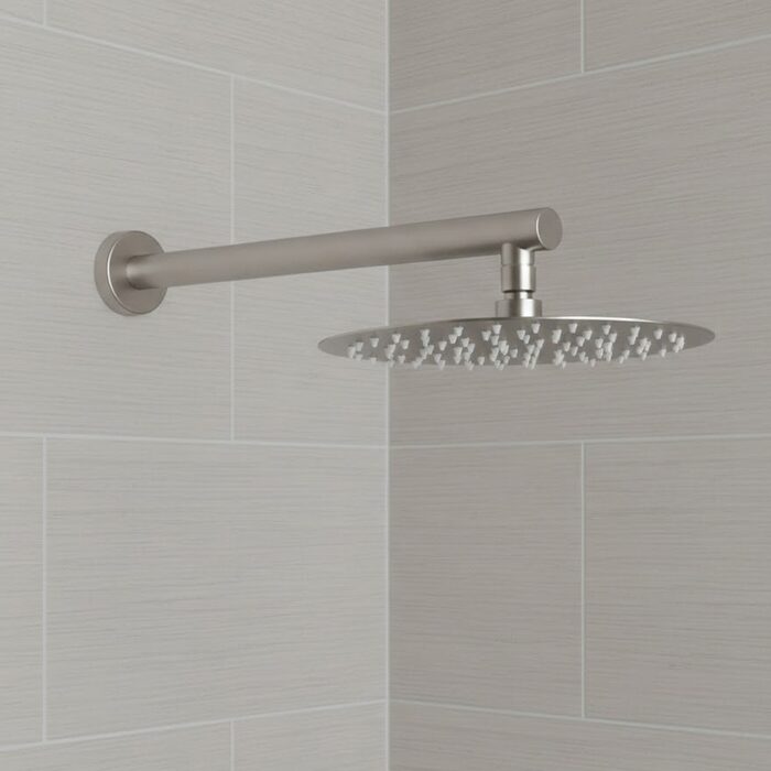 D113000000110BN Flow Верхня душова лійка d=250 мм з кронштейном, brushed nickel (1 сорт)