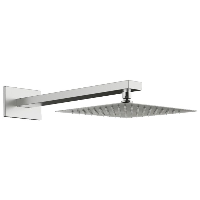 D113000000120BN Flow Верхня душова лійка 250x250 мм з кронштейном, brushed nickel (1 сорт)