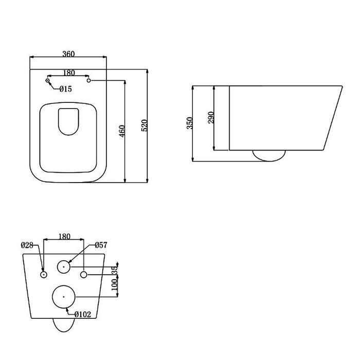 DLI30401111W Linea Підвісний безобідковий унітаз з кришкою soft-close та Vortex Flush, білий (1 сорт)